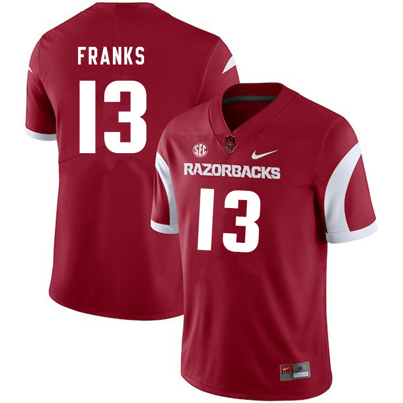Men #13 Feleipe Franks Arkansas Razorbacks College Football Jerseys Sale-Cardinal - Click Image to Close